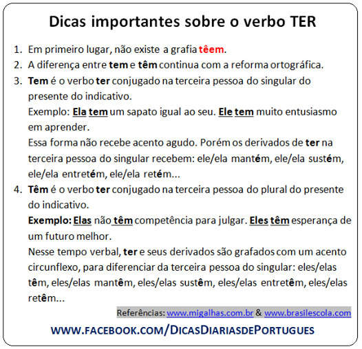 Dicas importantes sobre o verbo&nbsp;TER