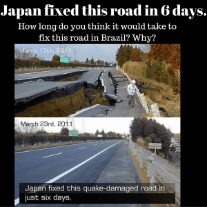 Japan fixed this road in 6 days.