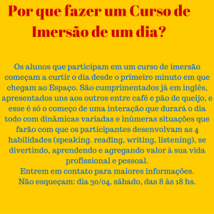 Por que fazer um Curso de Imersão de um dia_